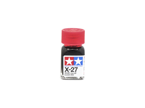 X-27 Clear Red gloss, enamel paint 10 ml.(Красный прозрачный глянцевый) Tamiya 80027