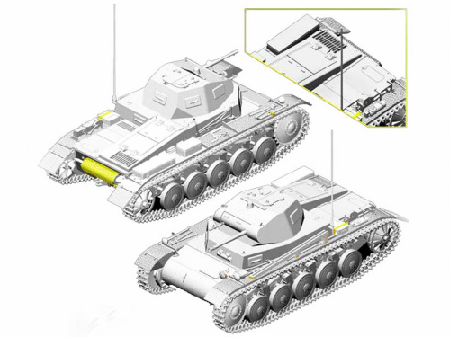6687 Dragon Немецкий танк Pz.Kpfw.II Ausf.A с внутренней частью (1:35)