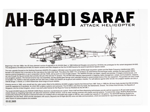 2605 Takom Израильский ударный вертолёт AH-64DI Saraf (1:35)