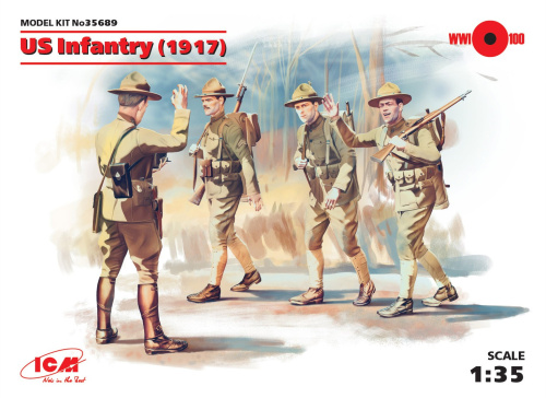 35689 ICM Фигуры Пехота США (1917г.), (4 фигуры) (1:35)