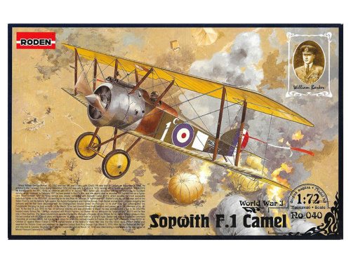 Rod040 Roden Британский одноместный истребитель Sopwith Camel F.1 (1:72)