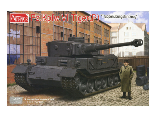 35A023 Amusing Hobby Немецкий тяжелый танк Pz.Kpfw.VI Tiger (P) с миниатюрой (1:35)