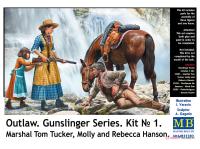35203 Master box Вне закона. Серия стрелков. Набор № 1. Маршал Том Такер, Молли и Ребекка Хенсон (