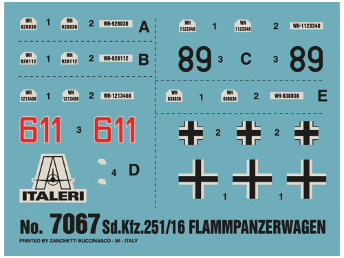 7067 Italeri Бронетранспортер Sd.Kfz.251/16 Flammpanzerwagen (1:72)