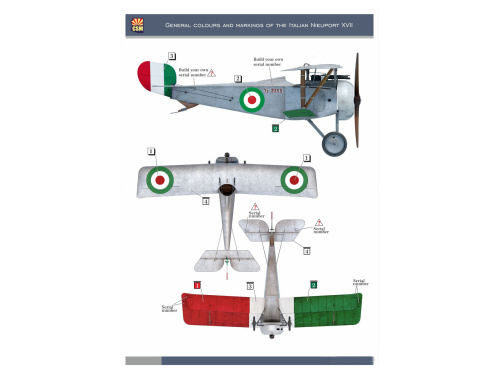 D32-001 Copper State Models Декали Nieuport XVII, национальные цвета Италии (1:32)