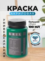 Краска акриловая универсальная BRIL 6024 Транспортный зеленый, 100 мл. Краска акриловая универсальная BRIL 6024 Транспортный зеленый, 100 мл.