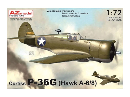 AZ7645 AZ Model Американский истребитель Curtiss P-36G (Hawk A-6/8) (1:72)