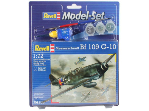 64160 Revell Подарочный набор с моделью самолета Messerschmitt Bf.109 (1:144)