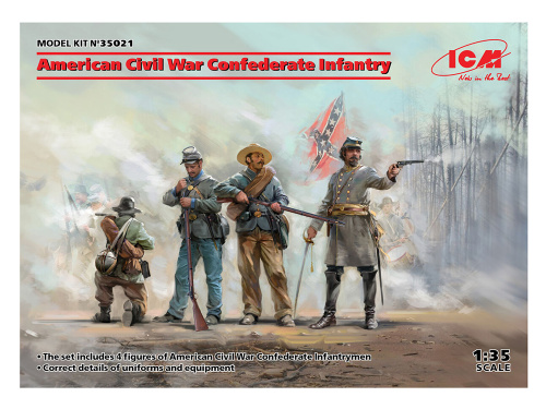 35021 ICM Пехота Конфедерации времен гражданской войны в США (1:35)