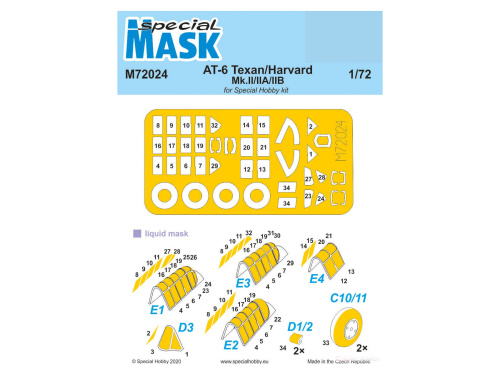 M72024 Special Hobby Комплект окрасочных масок для AT-6 Texan/Harvard Mk.II/IIA/IIB (1:72)