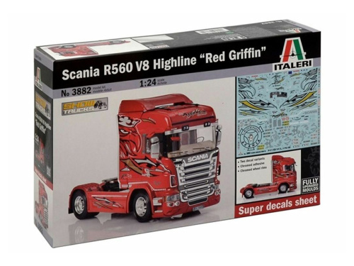 3882 Italeri Шведский грузовик Scania R560 V8 Highline''Red Griffin'' (1:24)
