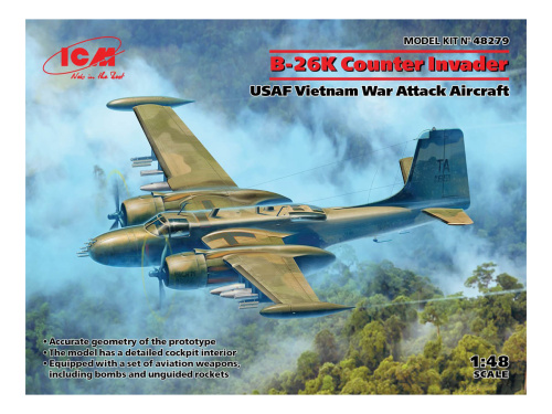48279 ICM Американский ударный самолет B-26K Counter Invader (война во Вьетнаме) (1:48)