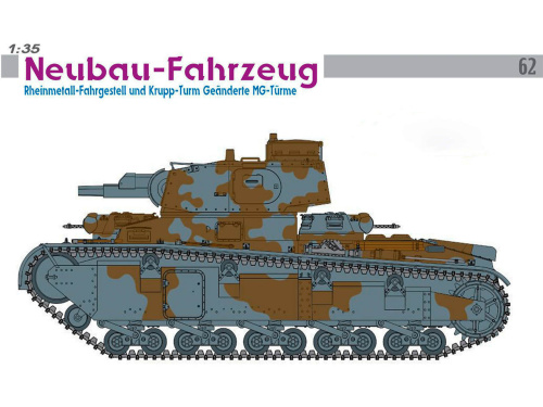 6666 Dragon Танк Neubau-Fahrzeug Rheinmetall-Fahrgestell und Krupp-Turm Geanderte MG-Turme (1:35)