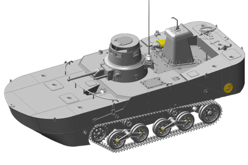 6916 Dragon Японский танк-амфибия IJN Type 2 (Ka-Mi) с плавающим понтоном (ранний выпуск) (1:35)