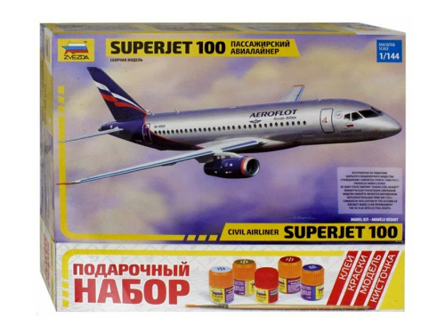 7009П Звезда Пассажирский авиалайнер "Суперджет 100" (1:144)