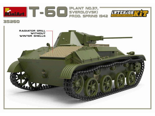 35260 MiniArt Танк Т-60 Свердловского завода №37. Весна 1942 года. С интерьером (1:35)