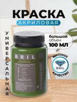 Краска акриловая универсальная BRIL 6025 Папоротниковый зеленый, 100 мл.