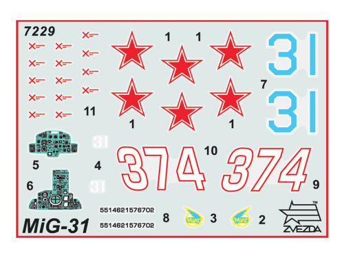 7229П Звезда Самолет "МиГ-31" (1:72)