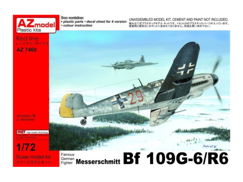 AZ7460 AZ Model Немецкий истребитель Messerschmitt Bf-109 G6/R6 (1:72)